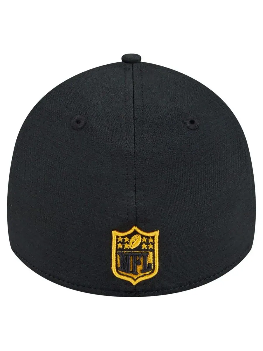 New Era Мужская черная кепка Pittsburgh Steelers Stripes 39THIRTY Flex — изображение 4 из 4, черный