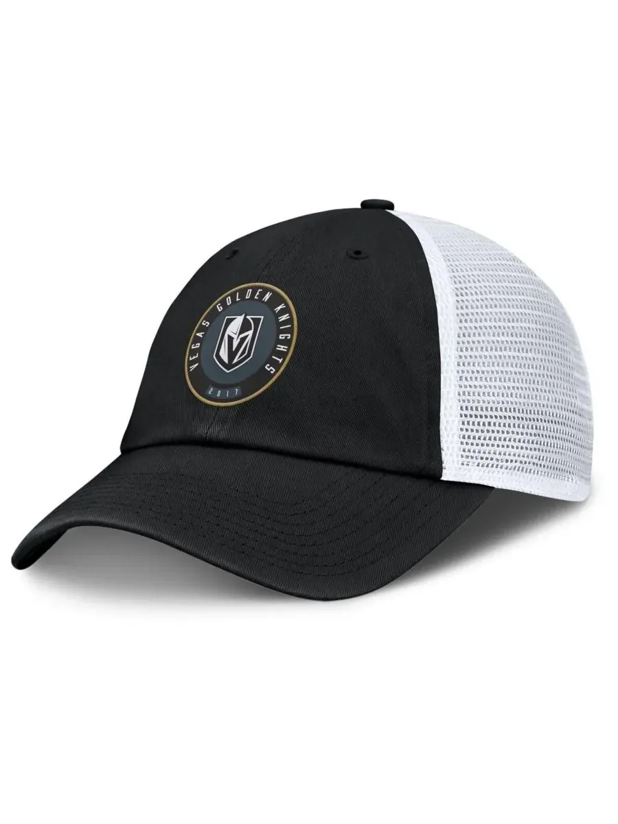 Fanatics Мужская регулируемая кепка Averie Trucker черно-белого цвета с символикой Vegas Golden — изображение 1 из 4