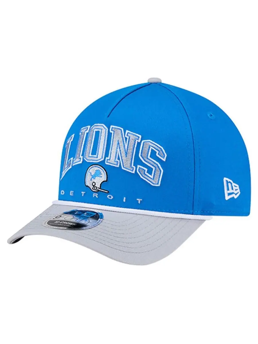 New Era Мужская синяя бейсболка Detroit Lions Throwback Arch 9FORTY A-Frame с регулируемой высотой — изображение 1 из 5