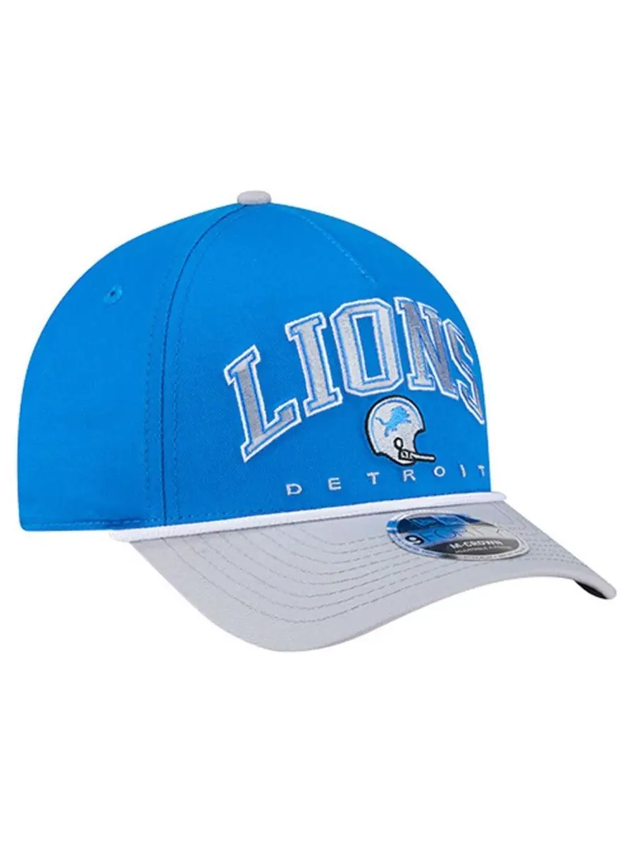 New Era Мужская синяя бейсболка Detroit Lions Throwback Arch 9FORTY A-Frame с регулируемой высотой — изображение 4 из 5