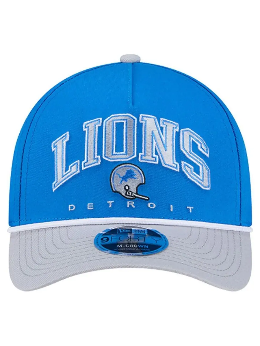 New Era Мужская синяя бейсболка Detroit Lions Throwback Arch 9FORTY A-Frame с регулируемой высотой — изображение 5 из 5