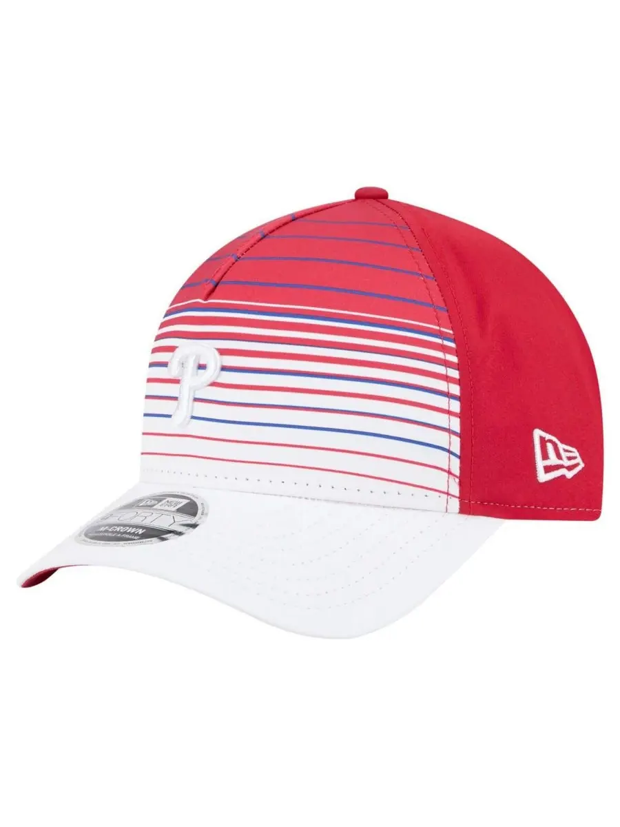 New Era Мужская красная бейсболка Philadelphia Phillies Gradient 9FORTY с регулируемой высотой и — изображение 1 из 5