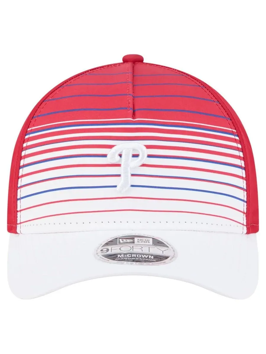 New Era Мужская красная бейсболка Philadelphia Phillies Gradient 9FORTY с регулируемой высотой и — изображение 2 из 5
