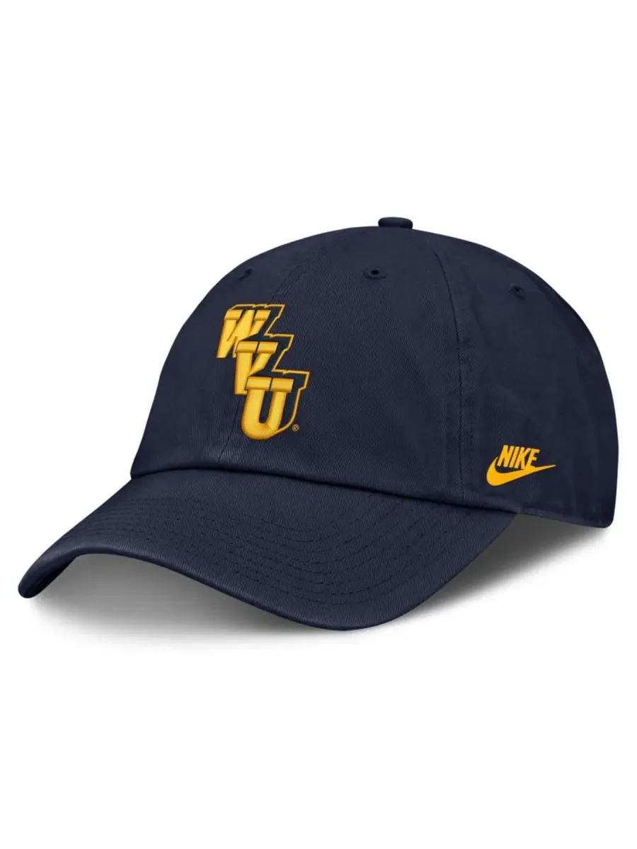 Кепка с вышивкой West Virginia Mountaineers Legacy Letter Club Nike — изображение 1 из 3, темно-синий