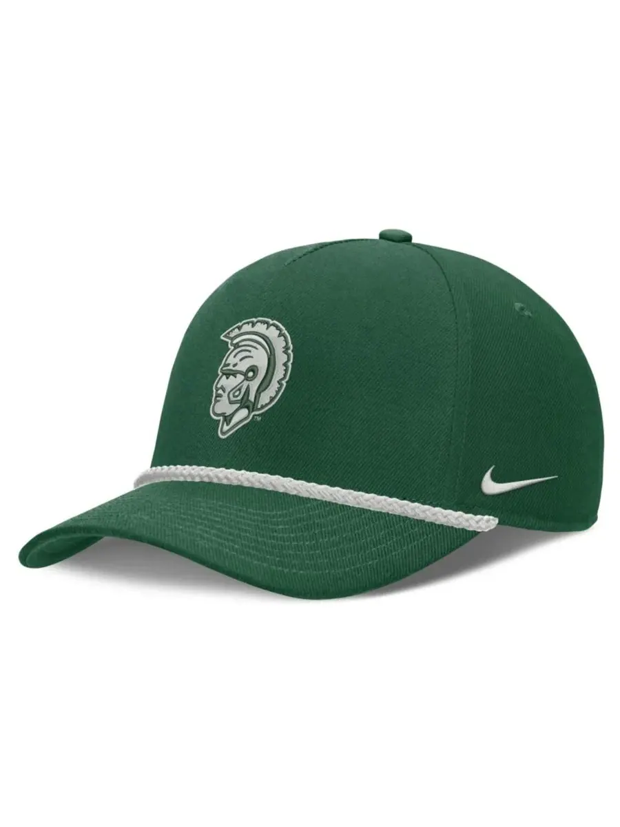 Бейсболка с вышивкой Michigan State Spartans Rope Rise Nike — изображение 1 из 3, зеленый
