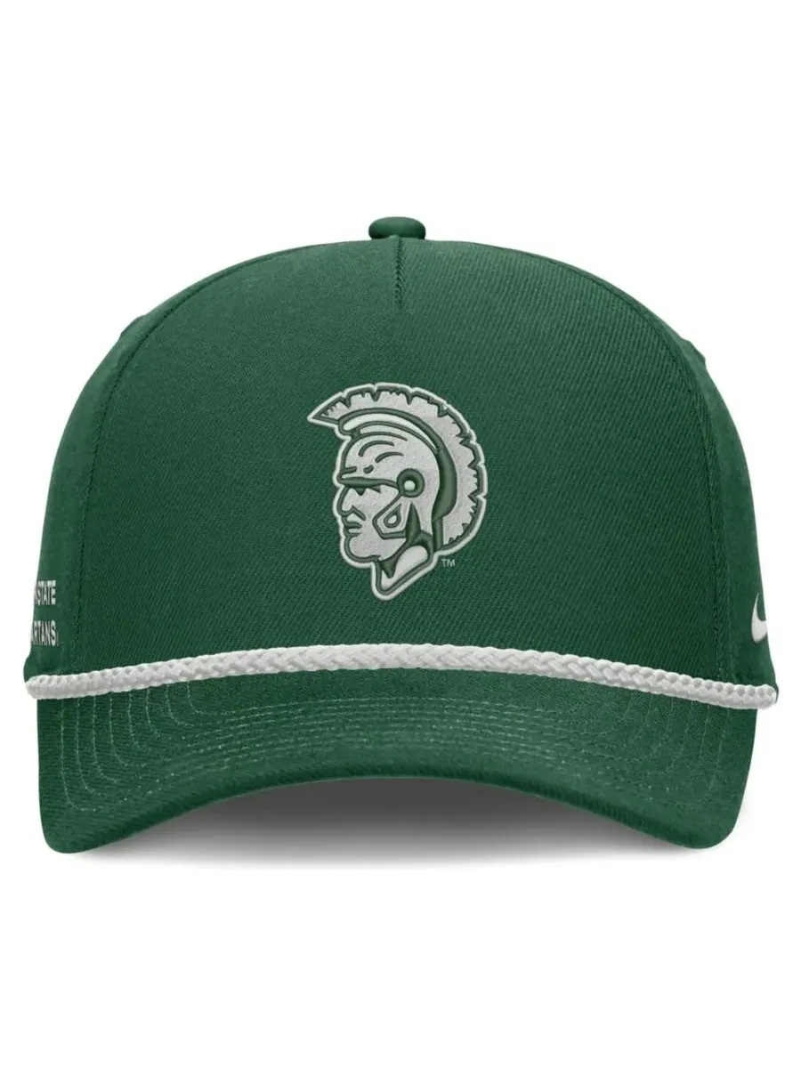 Бейсболка с вышивкой Michigan State Spartans Rope Rise Nike — изображение 2 из 3, зеленый