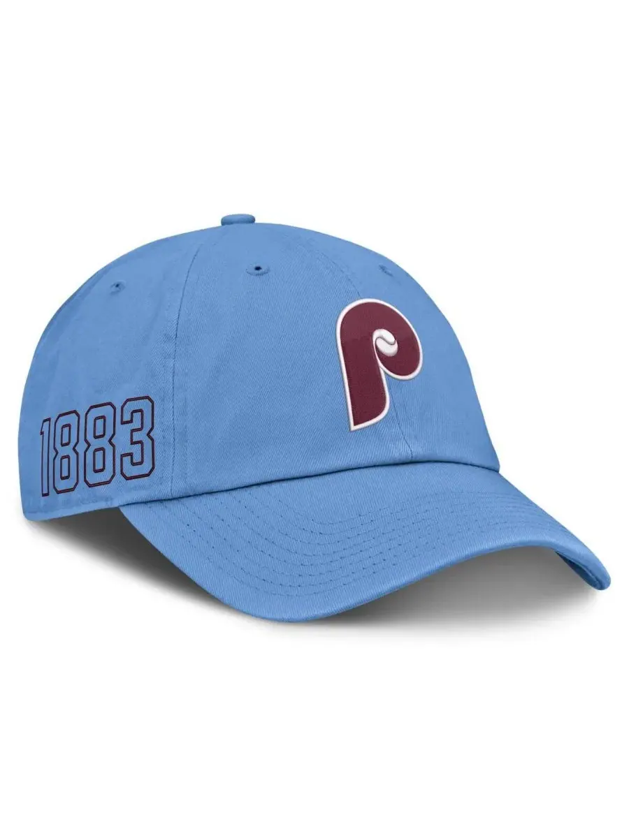 Бейсболка с ретро-логотипом Philadelphia Phillies Nike — изображение 1 из 4, светлый синий