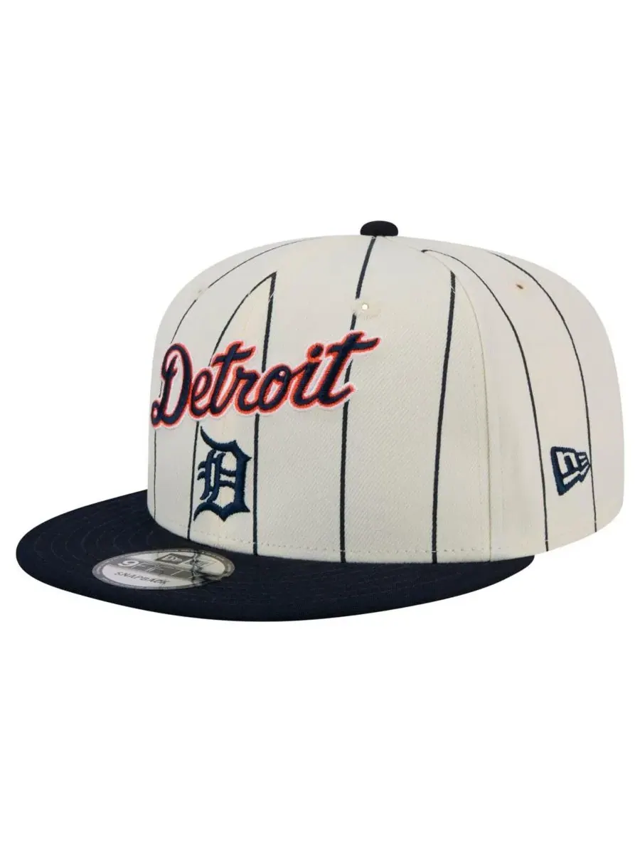 New Era Мужская белая кепка-бейсболка Detroit Tigers в полоску 9FIFTY — изображение 1 из 5, белый