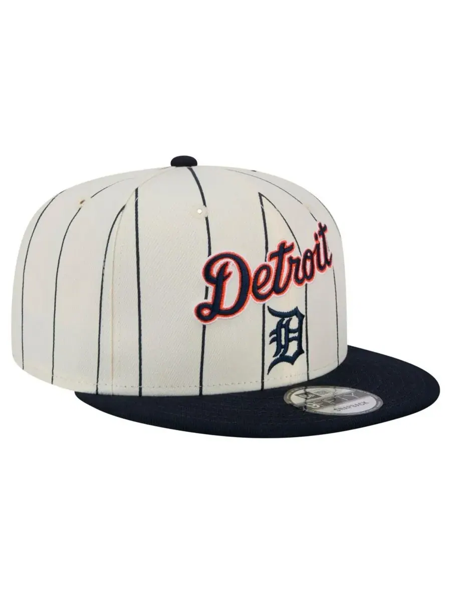 New Era Мужская белая кепка-бейсболка Detroit Tigers в полоску 9FIFTY — изображение 3 из 5, белый