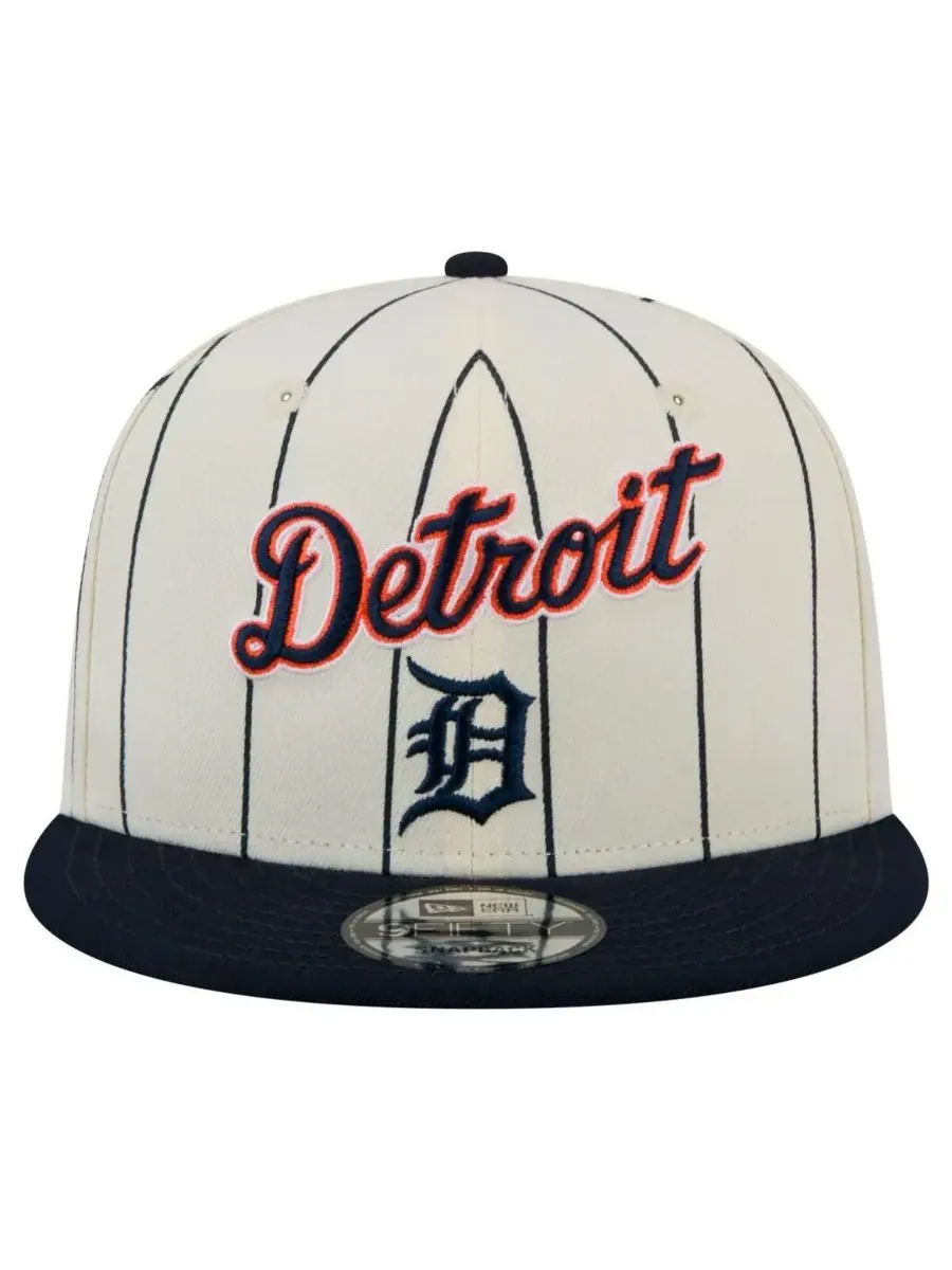 New Era Мужская белая кепка-бейсболка Detroit Tigers в полоску 9FIFTY — изображение 4 из 5, белый