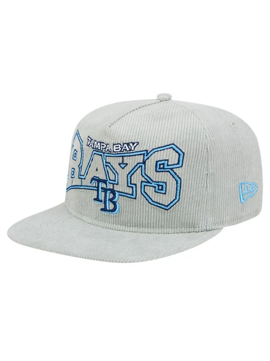 New Era Мужская серая вельветовая кепка-бейсболка Tampa Bay Rays с регулируемой застежкой — изображение 1 из 4, серый