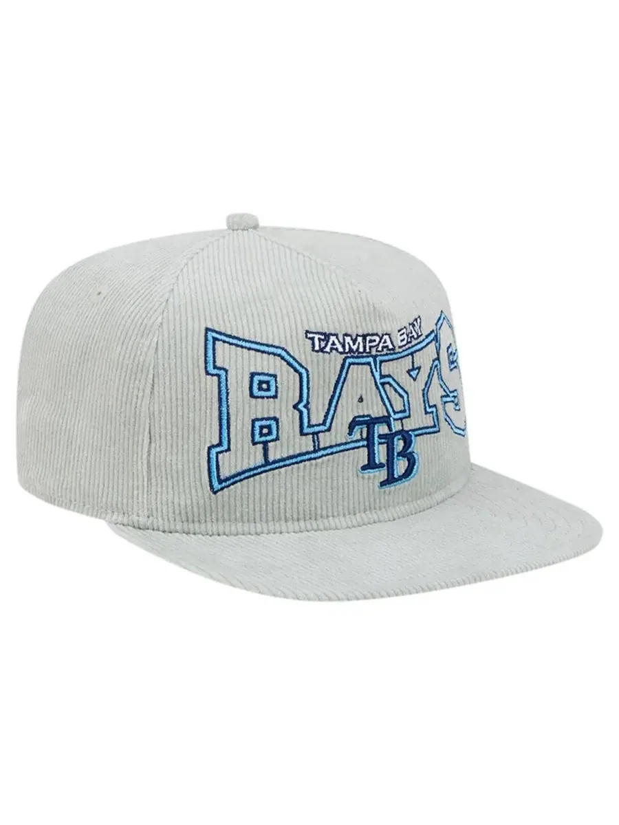 New Era Мужская серая вельветовая кепка-бейсболка Tampa Bay Rays с регулируемой застежкой — изображение 2 из 4, серый