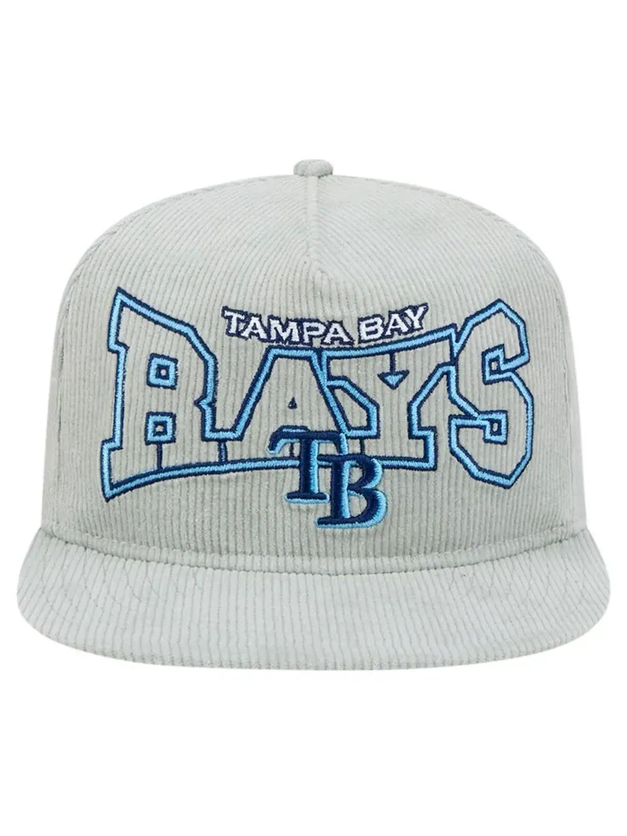 New Era Мужская серая вельветовая кепка-бейсболка Tampa Bay Rays с регулируемой застежкой — изображение 3 из 4, серый