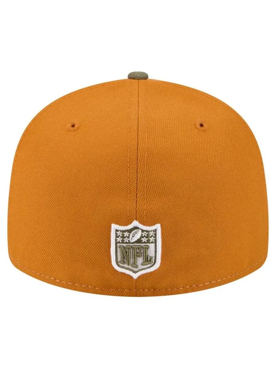 New Era Мужская кепка Kansas City Chiefs 59FIFTY, оливково-коричневая, двухцветная, с раздельными — изображение 3 из 5