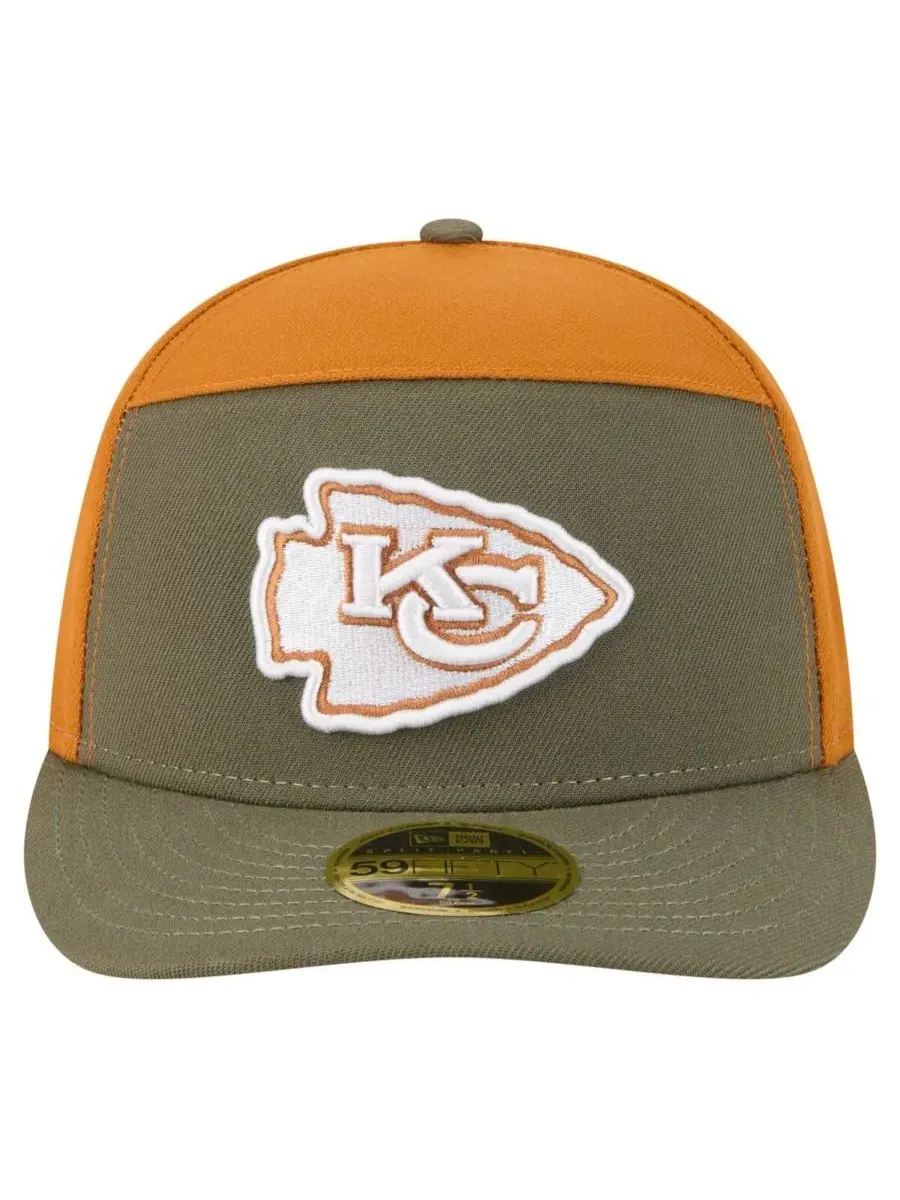 New Era Мужская кепка Kansas City Chiefs 59FIFTY, оливково-коричневая, двухцветная, с раздельными — изображение 5 из 5
