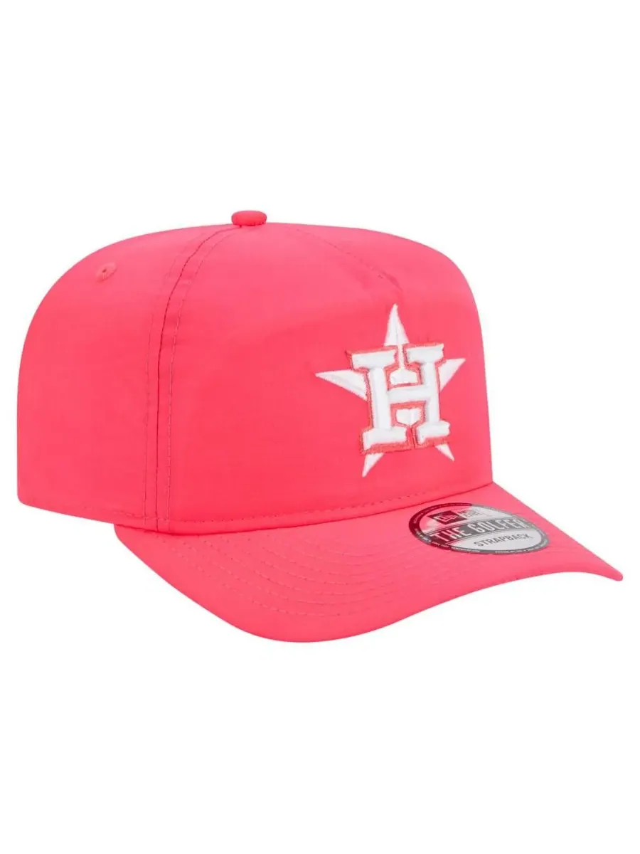 New Era Мужская розовая регулируемая кепка для гольфа с символикой команды Houston Astros — изображение 3 из 4, розовый
