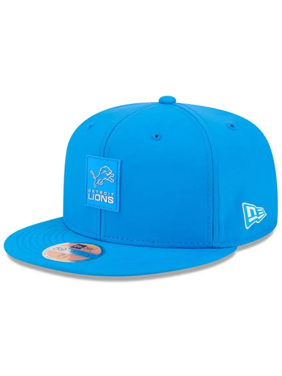 New Era Мужская синяя бейсболка Detroit Lions 2025 Sideline 59FIFTY Fitted Hat — изображение 1 из 5, синий