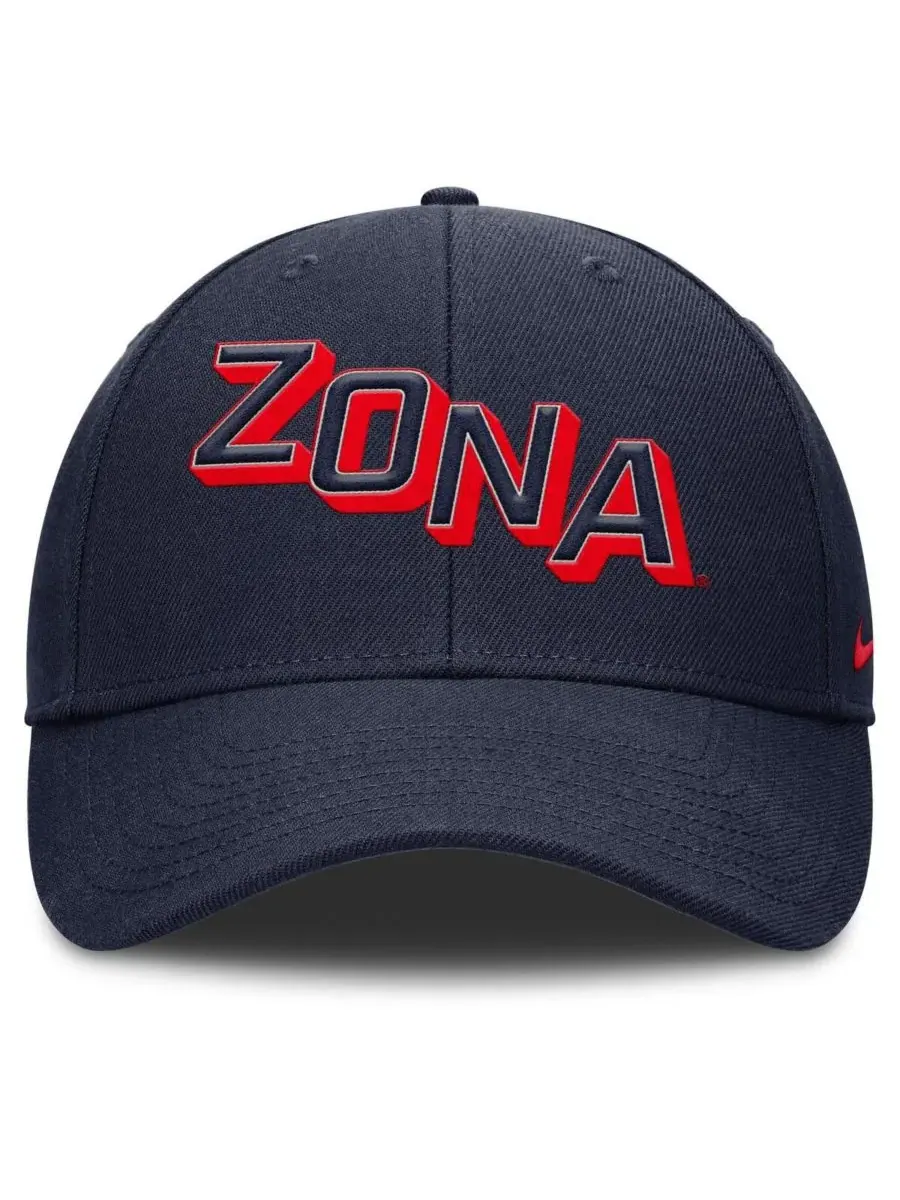 Nike Мужская темно-синяя кепка Arizona Wildcats Slanted Primetime Rise Performance Adjustable Hat — изображение 2 из 4