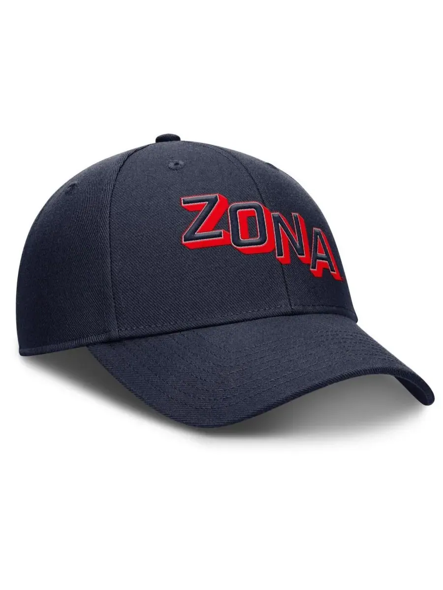 Nike Мужская темно-синяя кепка Arizona Wildcats Slanted Primetime Rise Performance Adjustable Hat — изображение 3 из 4