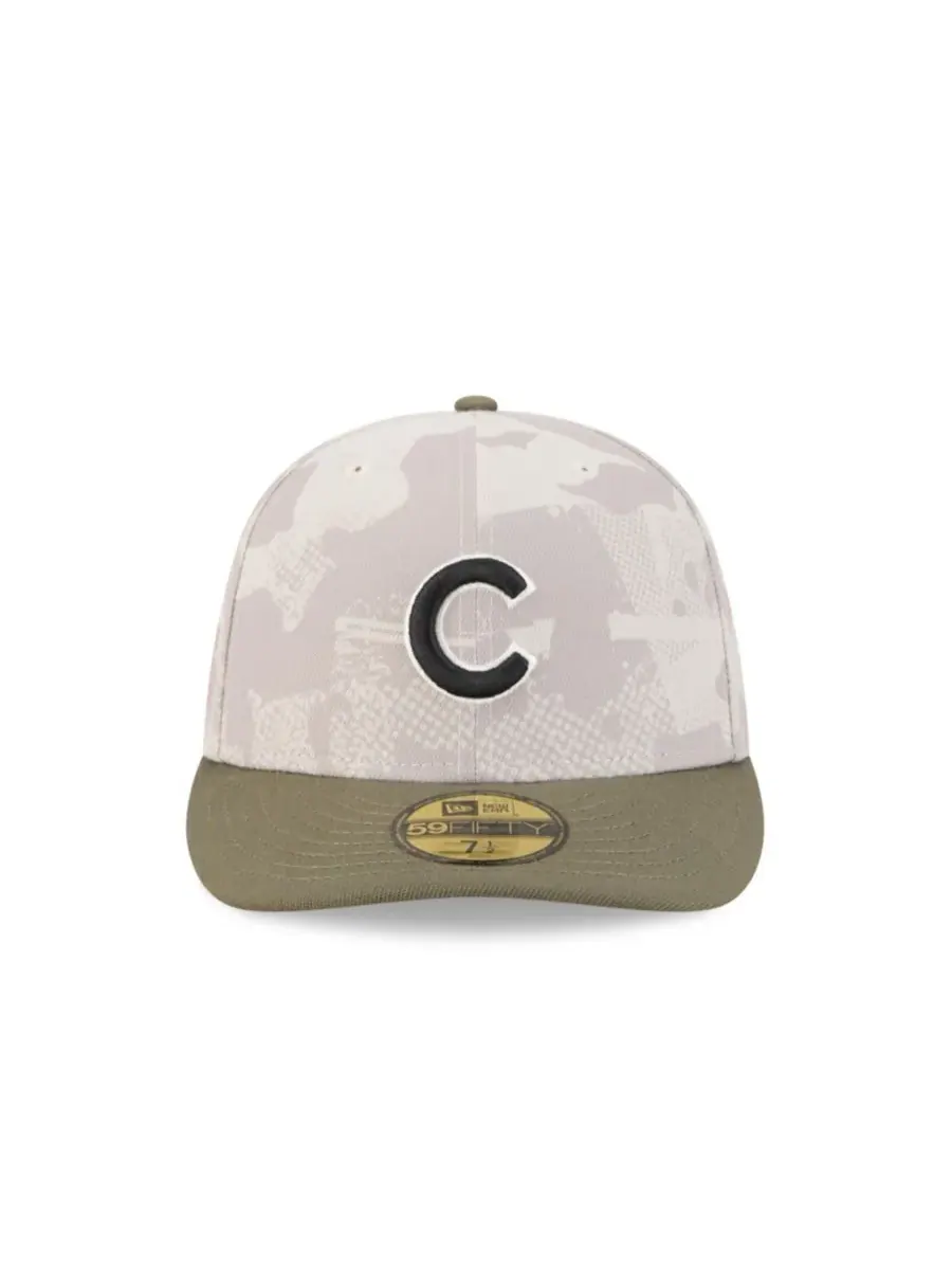 New Era Мужская бейсболка 59FIFTY светло-бежевого/оливкового цвета с символикой Chicago Cubs — изображение 3 из 7