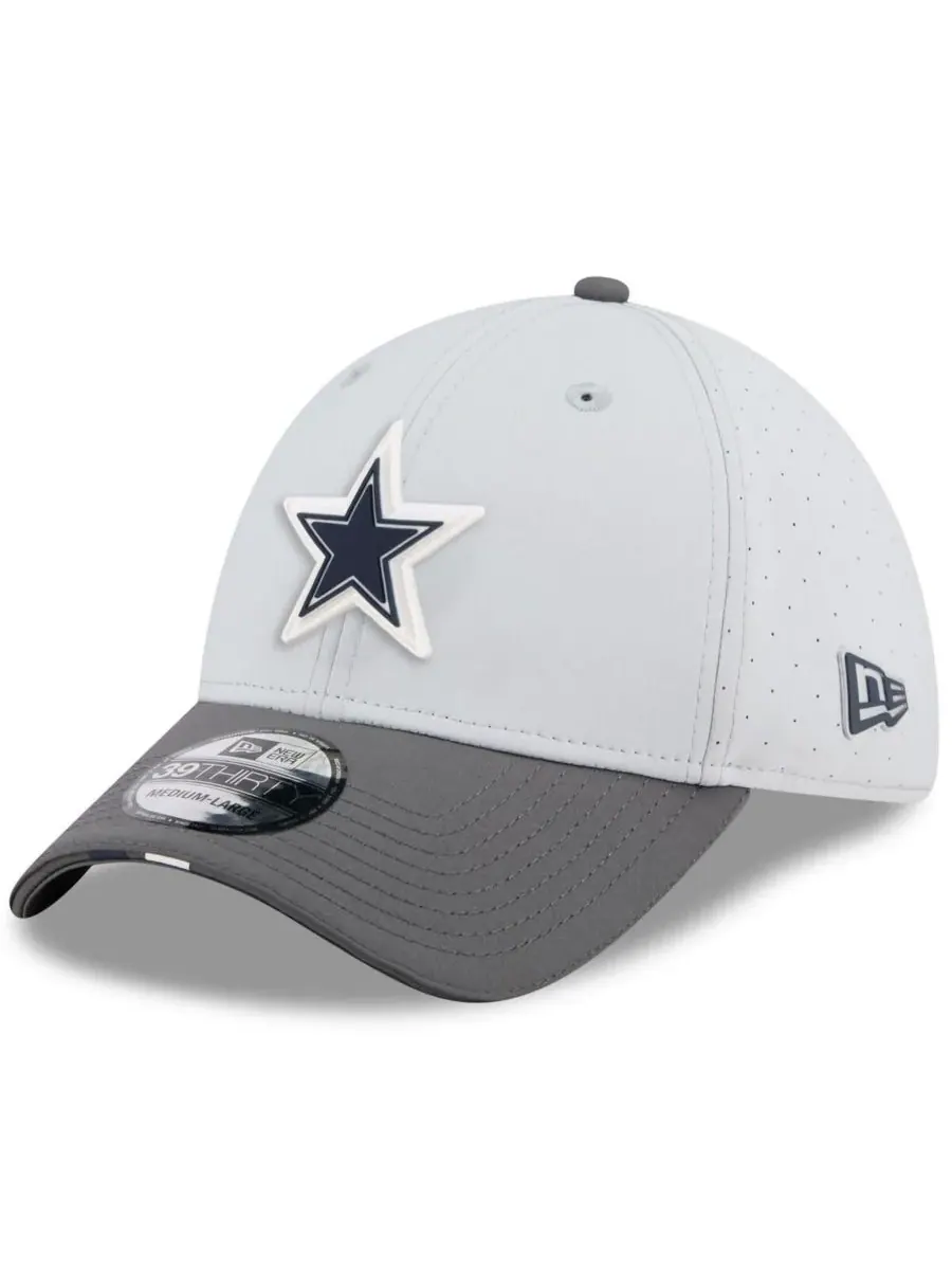 New Era Мужская серо-графитовая кепка Dallas Cowboys 2025 NFL Training Camp 39THIRTY Flex Hat — изображение 1 из 4