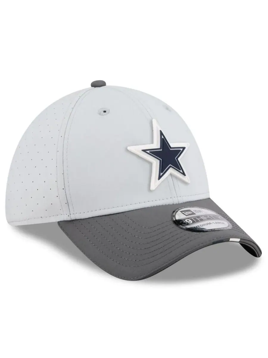 New Era Мужская серо-графитовая кепка Dallas Cowboys 2025 NFL Training Camp 39THIRTY Flex Hat — изображение 3 из 4