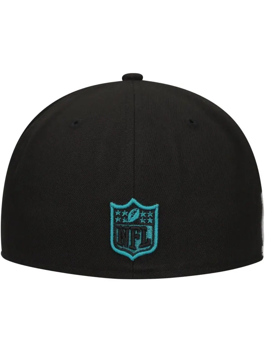 New Era Мужская черная кепка Jacksonville Jaguars с клетчатым козырьком, модель 59FIFTY — изображение 3 из 4, черный