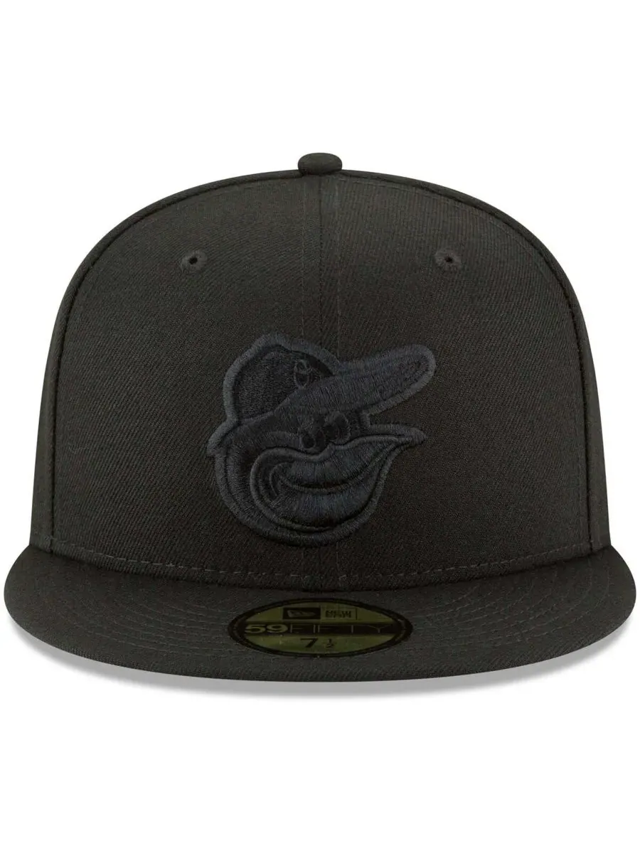 New Era Мужская черная бейсболка Baltimore Orioles Basic 59FIFTY с основным логотипом — изображение 4 из 4, черный