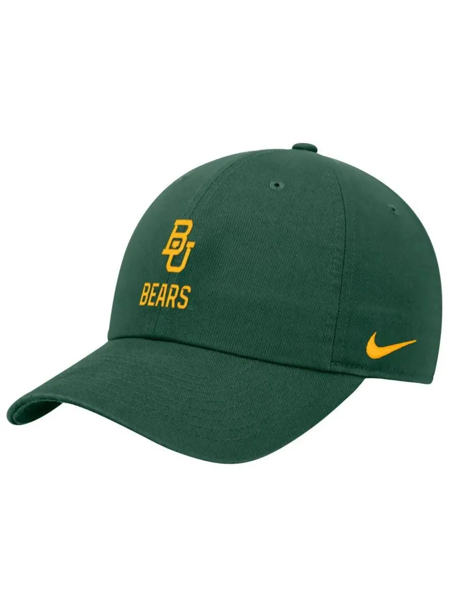 Nike Мужская зеленая регулируемая кепка Baylor Bears 2025 On-Field Club — изображение 1 из 2, зеленый