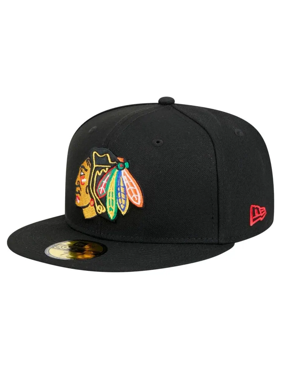 New Era Мужская черная бейсболка Chicago Blackhawks Core 59FIFTY — изображение 1 из 5, черный