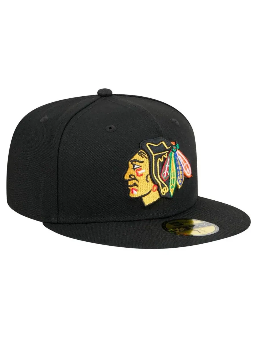 New Era Мужская черная бейсболка Chicago Blackhawks Core 59FIFTY — изображение 3 из 5, черный