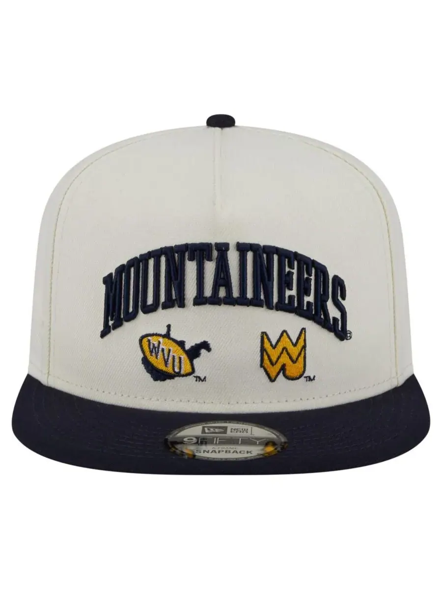 New Era Мужская белая бейсболка West Virginia Mountaineers Collegiate 9FIFTY A-Frame Snapback — изображение 2 из 5, белый