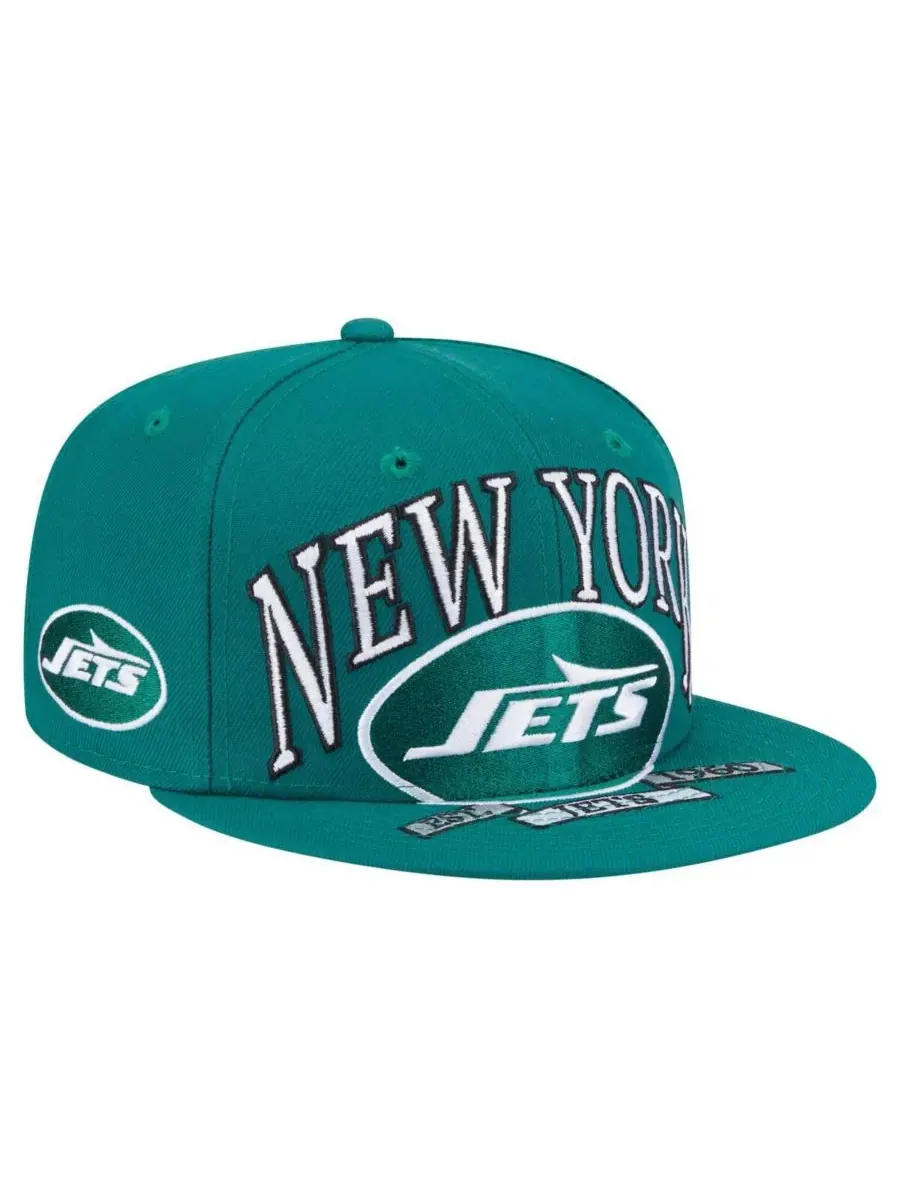 New Era Мужская зеленая кепка New York Jets Oversized 59FIFTY Fitted Hat — изображение 1 из 5, зеленый