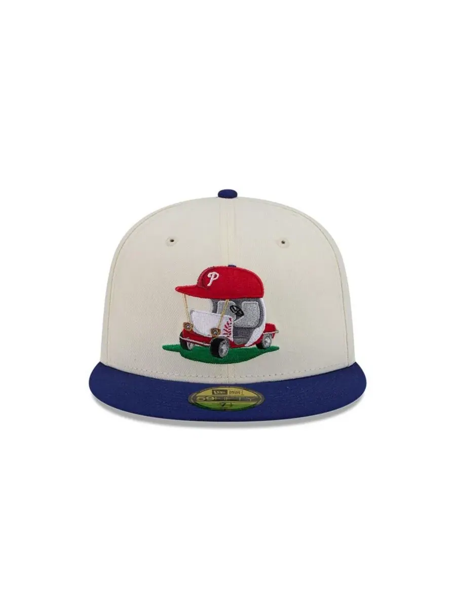 Мужская кепка Philadelphia Phillies 59FIFTY кремового/королевского цвета с подходящей по размеру — изображение 2 из 5