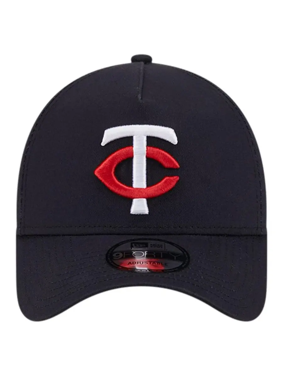 Мужская регулируемая кепка A-Frame 9Forty в темно-синих цветах команды Minnesota Twins New Era — изображение 4 из 4