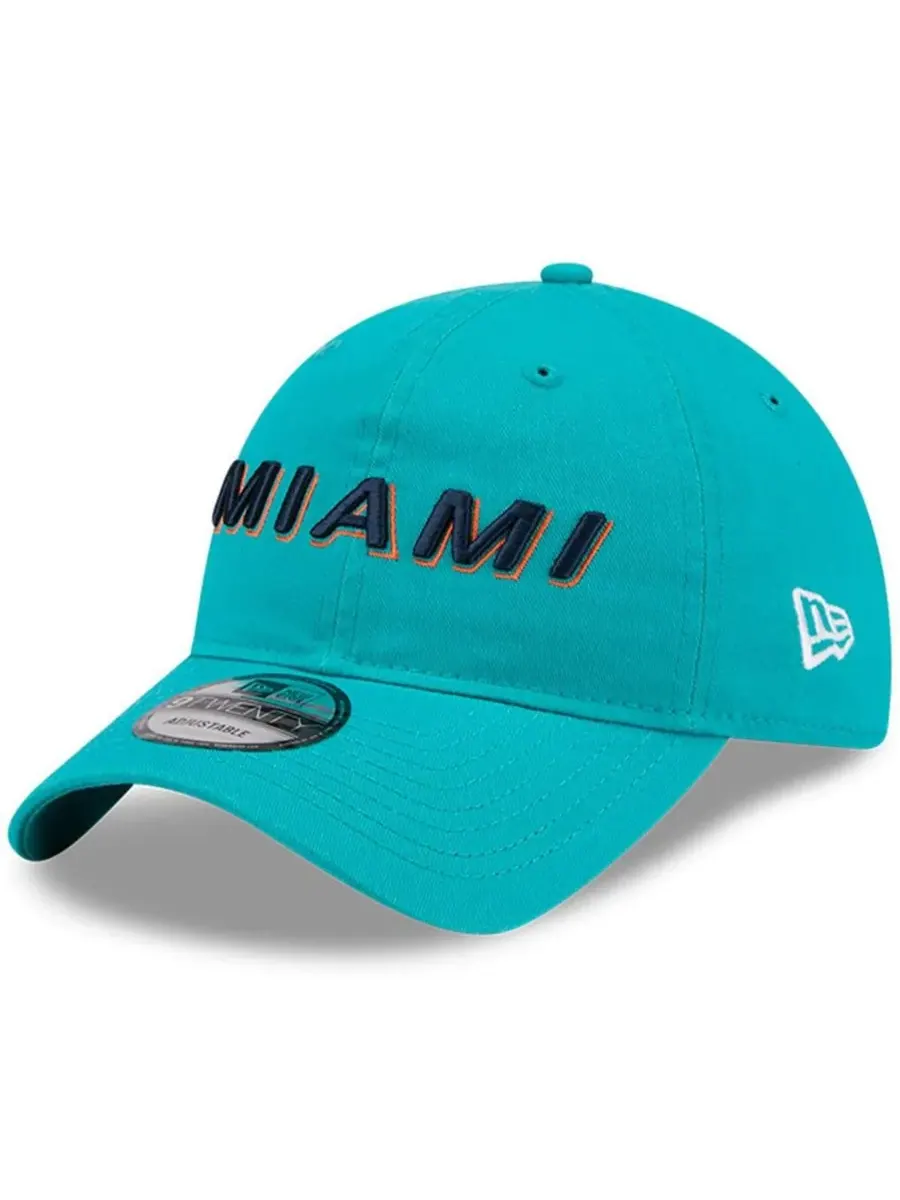Мужская регулируемая кепка Aqua Miami Dolphins 2025 Rivalries Collection Team 9TWENTY New Era — изображение 1 из 5, голубой