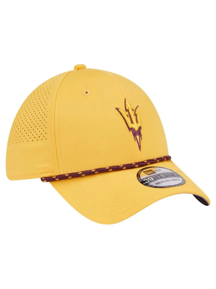 Мужская золотая кепка Arizona State Sun Devils Rope 39THIRTY Flex Hat New Era — изображение 4 из 5, золото