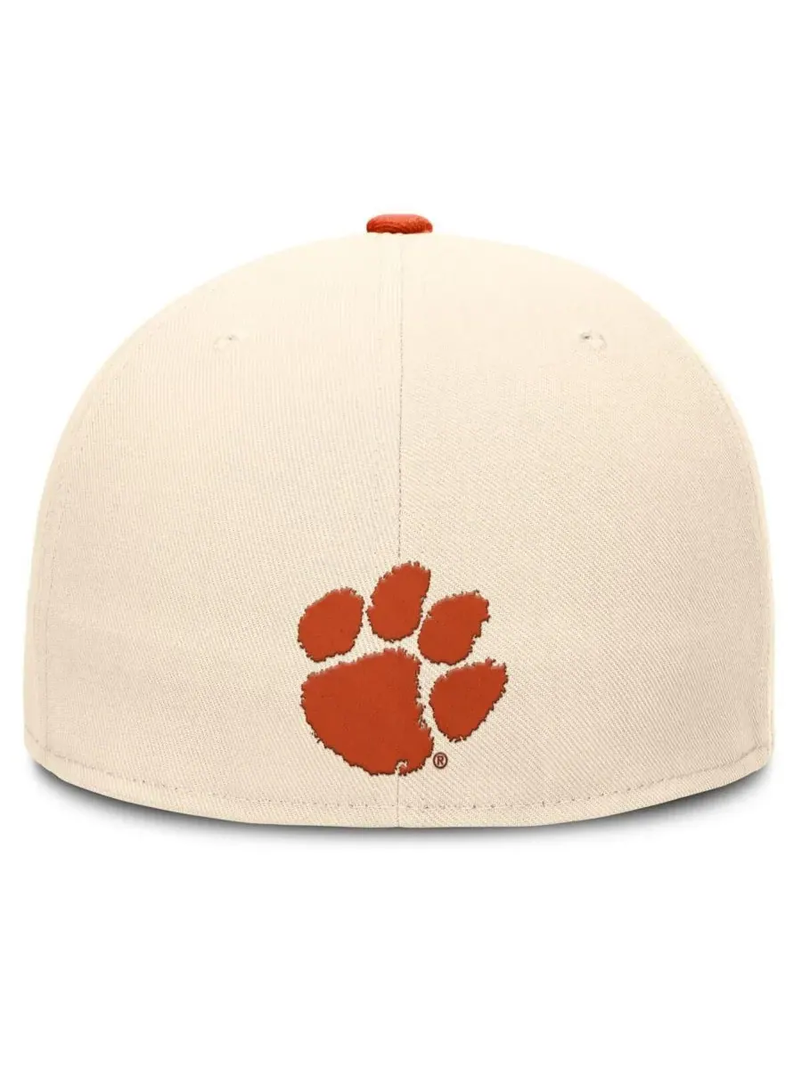 Мужская бейсболка Natural Clemson Tigers Primetime True Performance Fitted Hat Nike — изображение 2 из 5, прозрачный