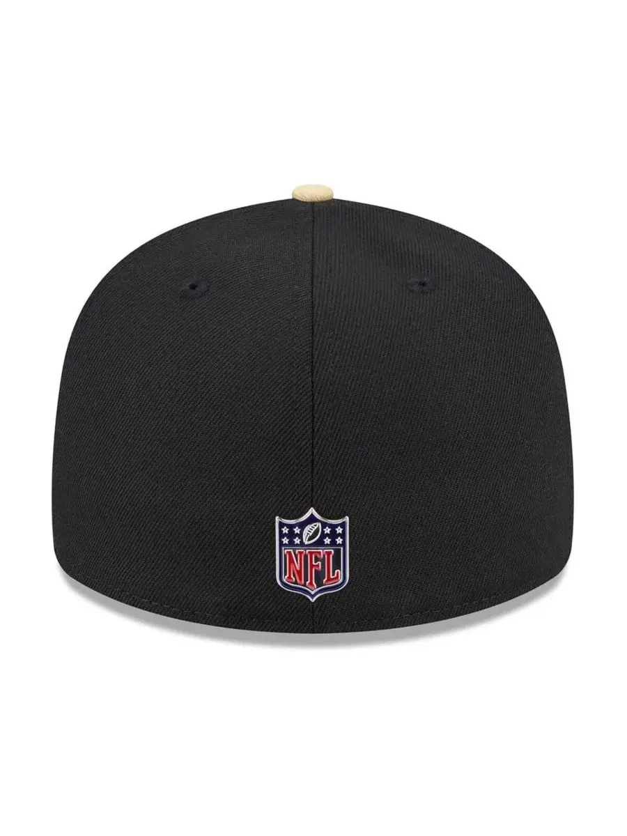 Кепка с высокой тульей New Era New Orleans Saints 2026 NFL Draft Pre-Curved 59FIFTY — изображение 4 из 5, черный золотистый