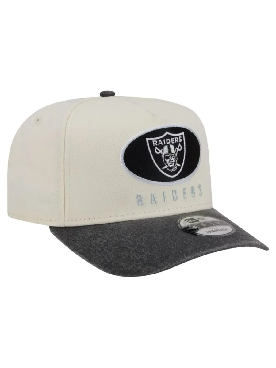 Кепка-снэпбек New Era Las Vegas Raiders Washed A-Frame 9FIFTY — изображение 4 из 5, кремовый черный