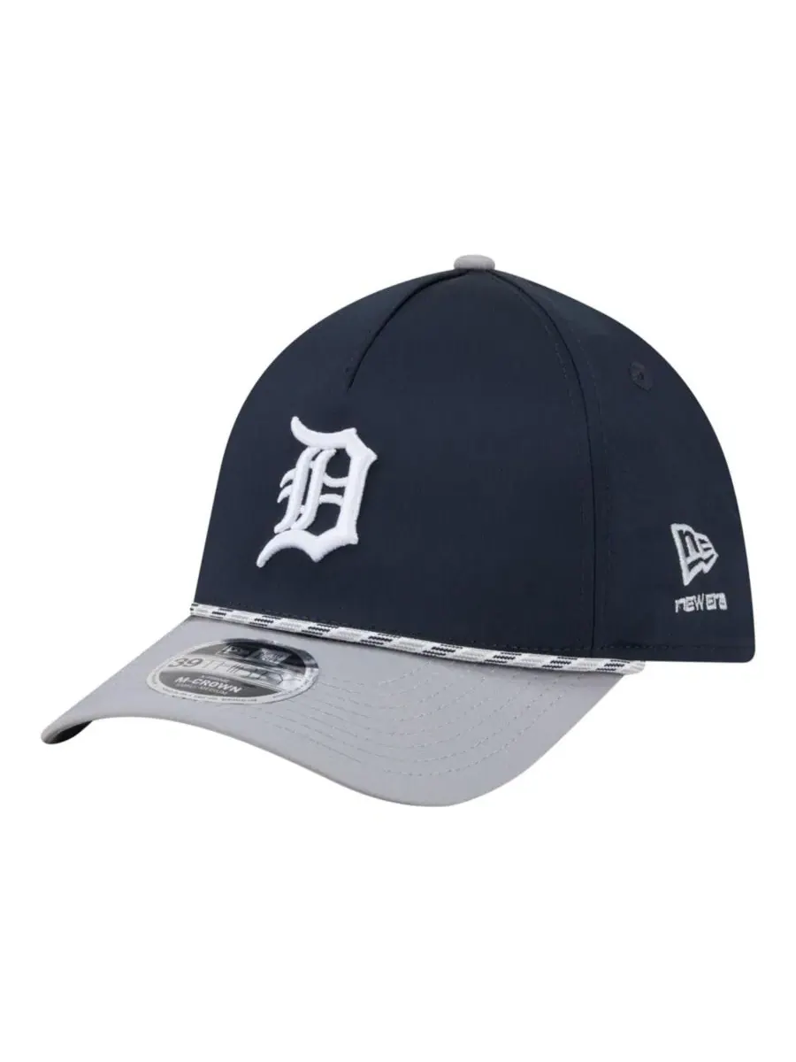 Бейсболка New Era Detroit Tigers Rope M-Crown A-Frame 39THIRTY Flex — изображение 1 из 5, темно-синий серый
