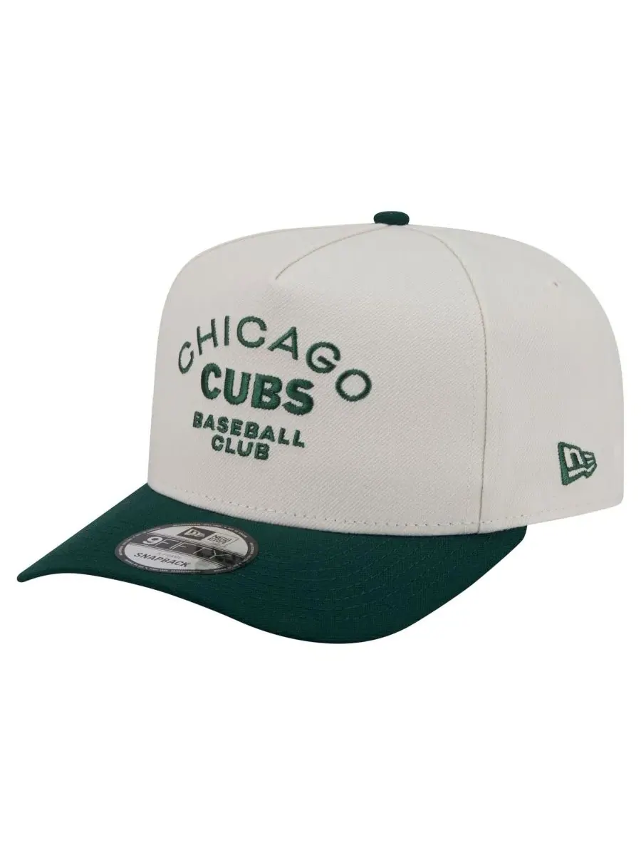 Кепка-снэпбек с высокой тульей, с принтом Chicago Cubs New Era — изображение 1 из 5, кремовый темный зеленый