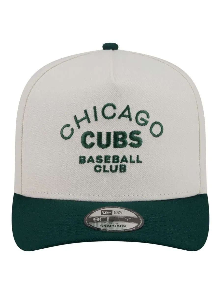 Кепка-снэпбек с высокой тульей, с принтом Chicago Cubs New Era — изображение 2 из 5, кремовый темный зеленый