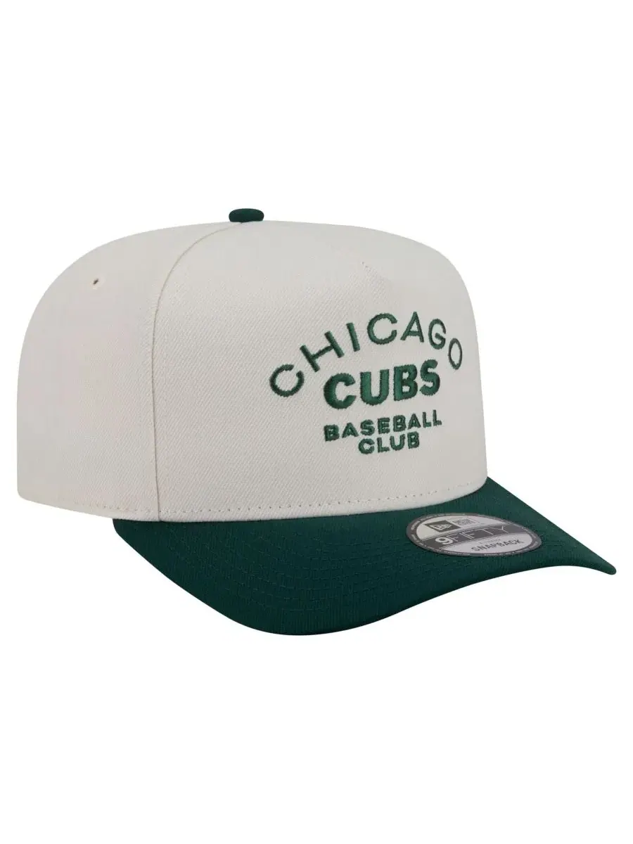 Кепка-снэпбек с высокой тульей, с принтом Chicago Cubs New Era — изображение 3 из 5, кремовый темный зеленый