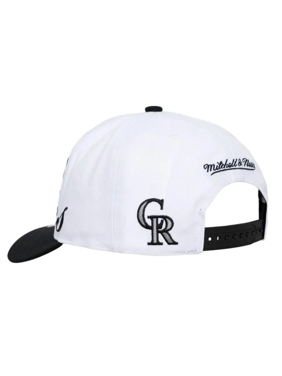 Кепка с вышивкой XL Script Pro Crown Mitchell & Ness — изображение 4 из 5, белый черный