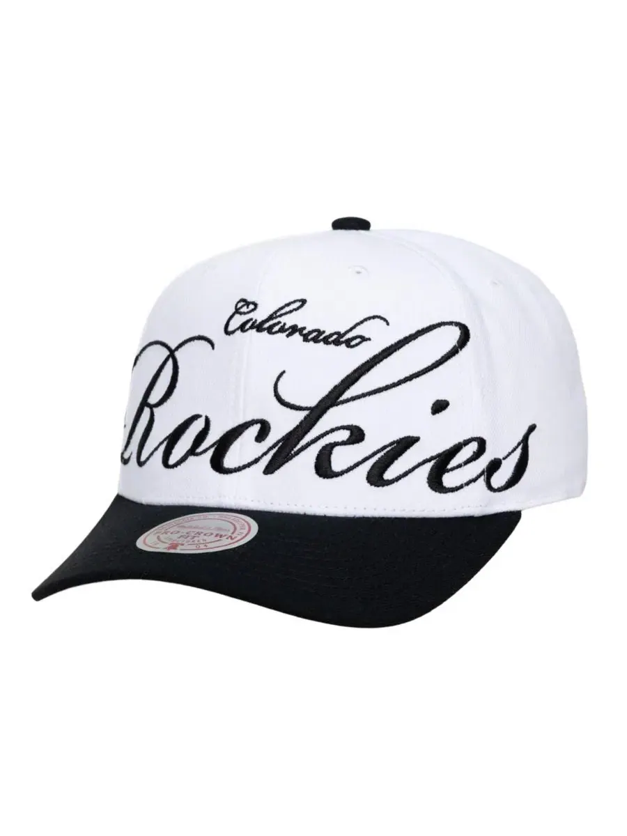 Кепка с вышивкой XL Script Pro Crown Mitchell & Ness — изображение 5 из 5, белый черный