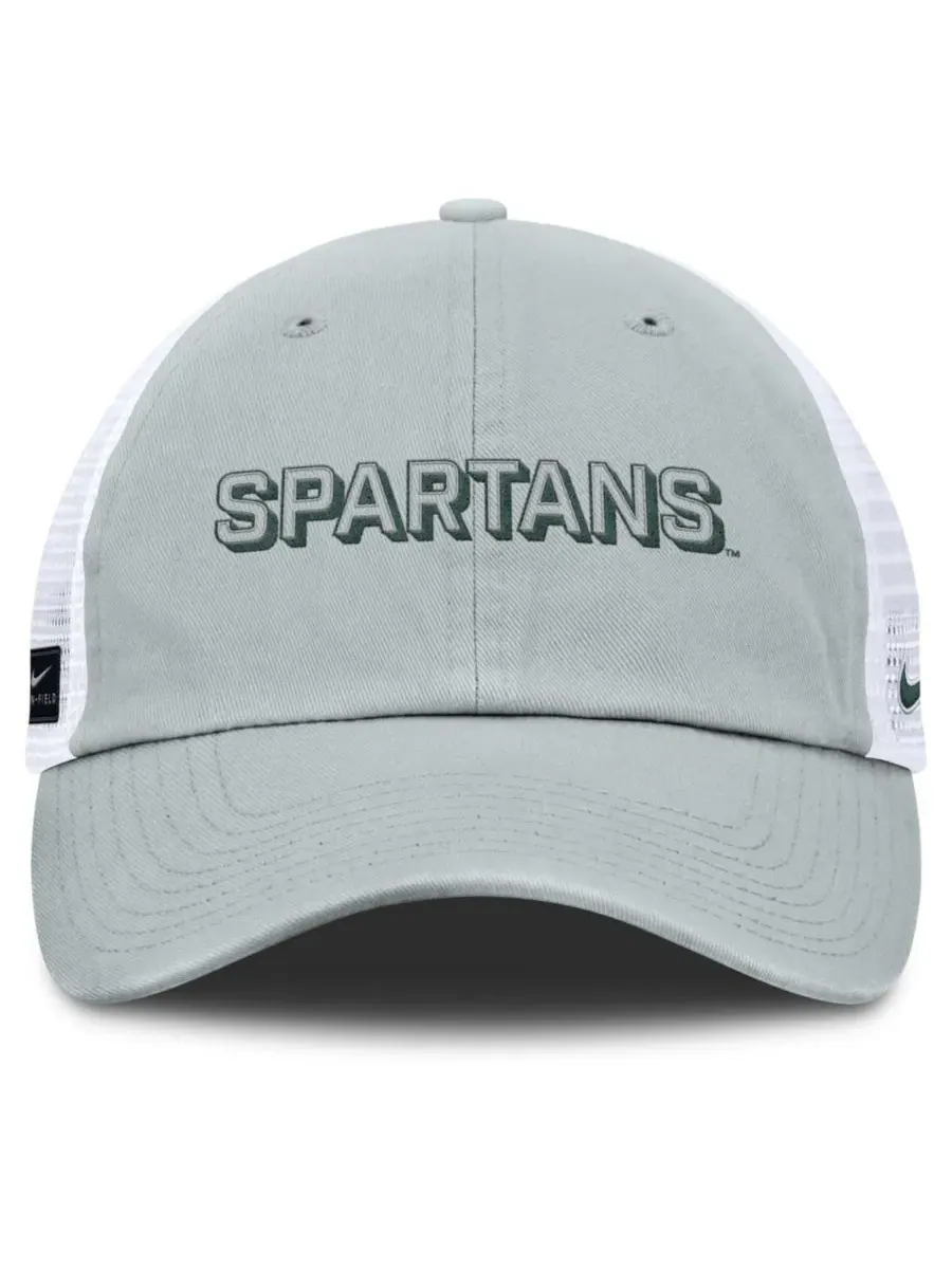 Бейсболка Nike с вышивкой Michigan State Spartans — изображение 2 из 4, серый белый