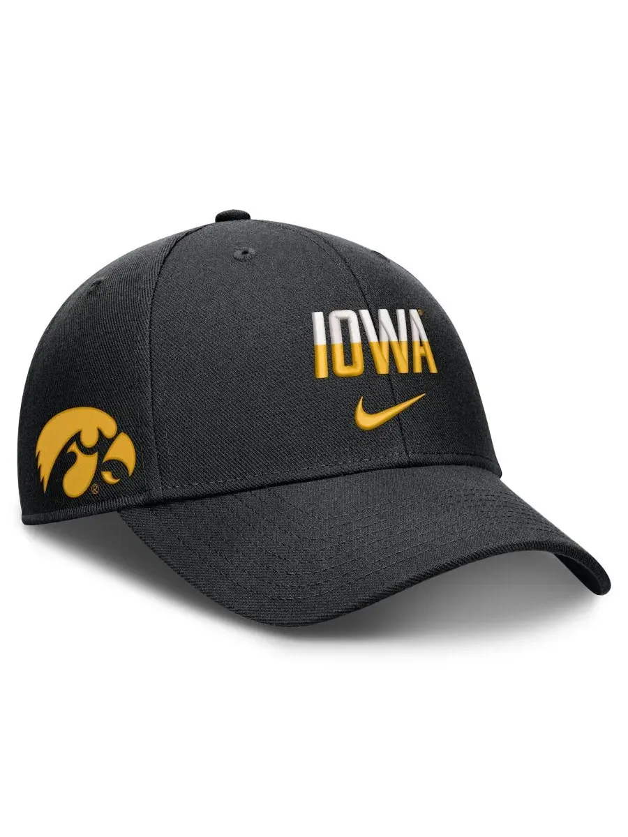 Бейсболка с вышивкой Iowa Hawkeyes Nike — изображение 3 из 4, черный