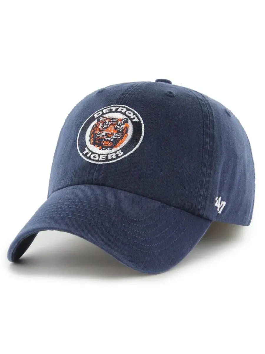 Бейсболка с вышивкой Detroit Tigers Cooperstown Collection Franchise '47 Brand — изображение 1 из 2, темно-синий