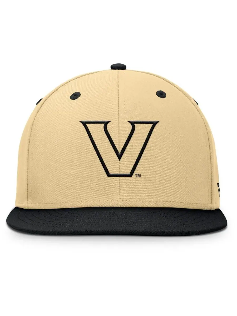Fanatics Мужская золотисто-черная бейсболка Vanderbilt Commodores Balance Fitted Hat — изображение 2 из 4, хаки черный